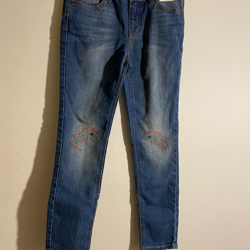 Stylish Blue Embroidered Kids Jeans